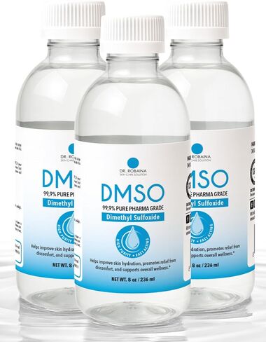 DMSO Liquid 4 oz – 99.9% Pure Pharma Grade Dimethyl Sulfoxide | Low Odor | Fast-Absorbing Topical | Amber Glass Dropper | Made by Dr. Robaina in Kuwait