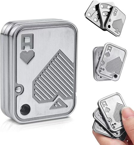 Triple EDC Fidget Slider Toys للبالغين البوكر A Card Card Autism ADHD Cool EDC Toys-Triple Silver Poker A in Kuwait