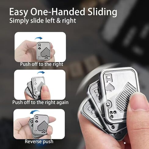 Triple EDC Fidget Slider Toys للبالغين البوكر A Card Card Autism ADHD Cool EDC Toys-Triple Silver Poker A in Kuwait