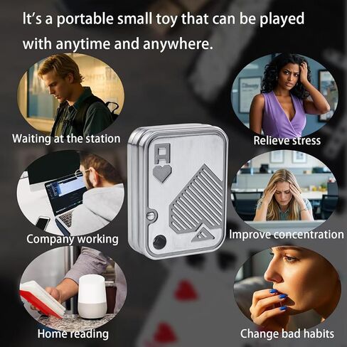 Triple EDC Fidget Slider Toys للبالغين البوكر A Card Card Autism ADHD Cool EDC Toys-Triple Silver Poker A in Kuwait