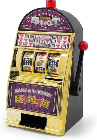 Slot Machine Money Bank للبالغين (7.1 * 4.6 * 3.9 بوصة) ، Lucky Seven Casino Games Bank Bank مع بكرات الغزل للحفلات و Silver in Kuwait