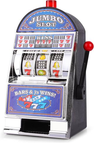 Slot Machine Money Bank للبالغين (7.1 * 4.6 * 3.9 بوصة) ، Lucky Seven Casino Games Bank Bank مع بكرات الغزل للحفلات و Silver in Kuwait