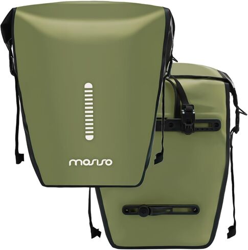 Mosiso 18L الدراجة Panniers 2 عبوة ، مقاوم للماء سعة كبيرة السعة الدراجات ، كيس الكتف الدراجة حقيبة الأمتعة رف الخلفية مع شرائط عاكسة لركوب الجبل على الطريق تسافر ، برتقالي in Saudi Arabia