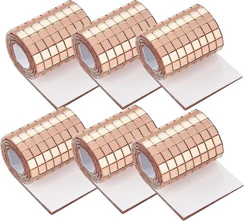 ECHODONE 12480 PCS MIRROR MOSAIC TILES SELF لاصق ، 5 × 5 مم مربعة ديسكو الكرة ملصق لقطع مرآة الحفلات لزخارف الحرف (الذهب) in Saudi Arabia