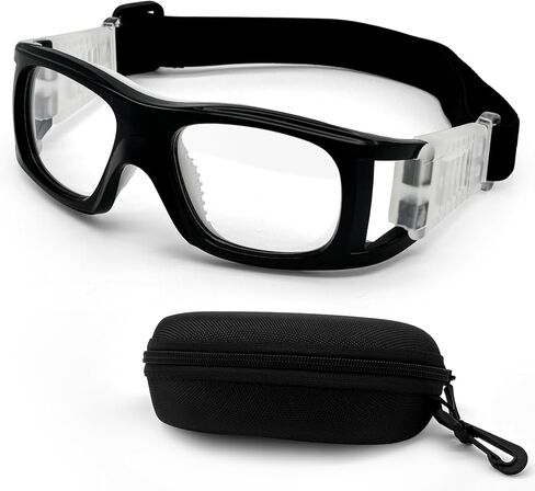 القيمة السائبة: نظارات رياضية حزام 5 حزم | Polycarbonate المضادة للخلع ، حزام سريع الإصدار لتوافق الخوذة | مثالي للمدرسة PE و Racquetball & Camp. in Kuwait