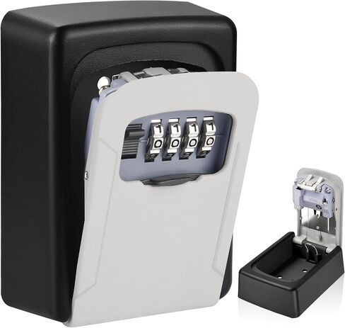 Key Lock Box, Weatherproof Key Box, Heavy Duty Key Box with 4 Digit Code for Home, Garage, Airbnb, Grey in Saudi Arabia