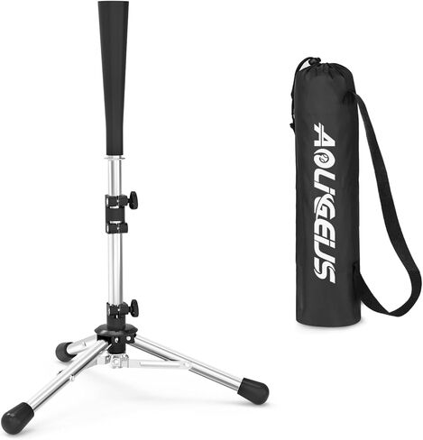 Tee Baseball Batting Tee Softball Tee Travel Teeat Tee ، ارتفاع قابل للتعديل سهل ، حامل ثلاثي القوائم مستقر (Tee Baseball ، Hue Steel) in Kuwait