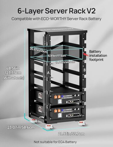 رف خادم من 6 طبقات 3U جديرة بالبيئة مع عجلات GD-6OT ، متوافقة مع بطاريات رف V1/V2/V3 ، والتصميم المُؤسس ، مثاليًا لتخزين الطاقة الشمسية ومركز البيانات المنزلي in Saudi Arabia