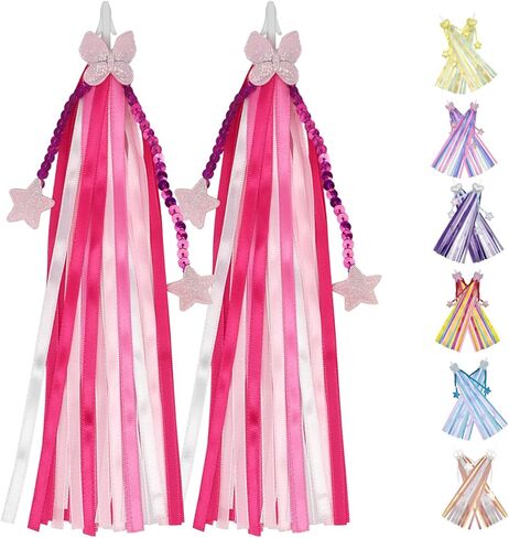 1 Pair Bike Streamers, Kid's Bike Tassels, Bicycle Handlebar Streamers Colorful Ribbons, Bike Accessories for Girls Boys in Saudi Arabia