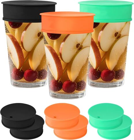 6 Pcs Cup Covers for Drinks for Safety, Silicone Drink Covers with Straw Hole Reusable Drink Protector for Women Coffee Tea Beer Mugs Glasses Seal Lids (Black, Pink, Blue) in Kuwait