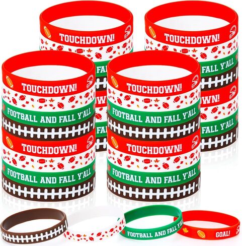 48 PCS لكرة القدم/كرة القدم/أساور كرة الطائرة معصم السيليكون الرياضي ، تفضل إكسسوارات الحفلات ، هدية ملهمة للخلع في الخريف. in Saudi Arabia