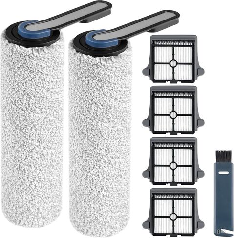 Replacement Roller Brushes & HEPA Filters Compatible with Roborock F25 / F25 ALT Handheld Wireless Vacuum Cleaner - Compatible Accessory Set, 2 Roller Brush and 2 Filters in Kuwait
