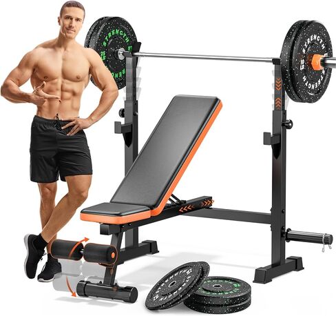 Fostoy Adjustable Weight Bench with Leg Extension, Preacher Curl & Butterfly Arm, 990lbs Heavy Duty Bench Press for Full Body Home Gym Workout in Kuwait