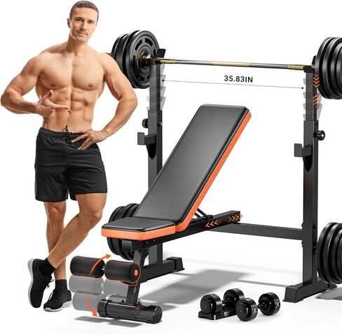 Fostoy Adjustable Weight Bench with Leg Extension, Preacher Curl & Butterfly Arm, 990lbs Heavy Duty Bench Press for Full Body Home Gym Workout in Kuwait