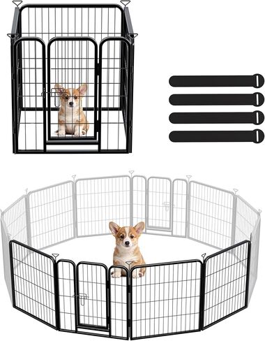 Playpen Dog for Indoor/Outdoor ، 24 inch 8 لوحات جرو Play Pen للداخلية ، الفناء الخلفي ، RV Camping ، قلم تمارين الكلاب الثقيلة للجرو والكلاب الصغيرة in Kuwait