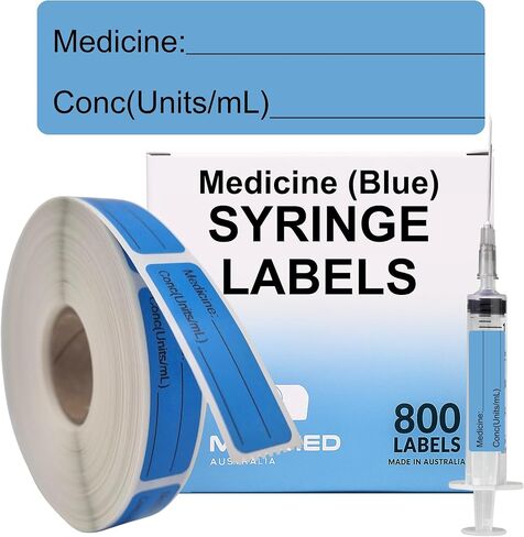 Medicine Conc (وحدات/مل) تسميات حقنة-مربع من 800 ملصقات تركيز الطب على لفة (CORE 1 "). 12 مم × 40 مم (حوالي 0.5" × 1.5 "). لاصق دائم خالي من اللاتكس. in Kuwait
