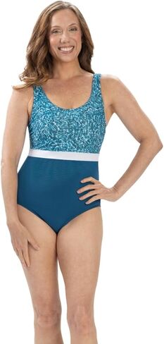 Dolfin Aquashape Women's One Piece Swimsuit - Print Moderate Cut Athletic Scoop Back Lap Suit in Saudi Arabia