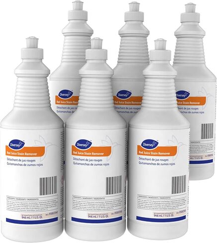 Diversey Red Juice Stain Remover and Carpet Cleaner - Removes Carpet Stains from Red Drinks, Greasy Foods, Chocolate, and More - 32 oz. Squeeze Bottle (6 Pack) in Saudi Arabia