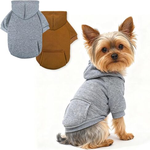 Pet Hoodie Dog Sweater for Small Dogs Girl Boy, Winter Puppy Sweatshirts with Pockets Hood, Warm Fleece Lined Dog Clothes Chihuahua Coat Clothing Puppy Cat Custume, Large in Saudi Arabia