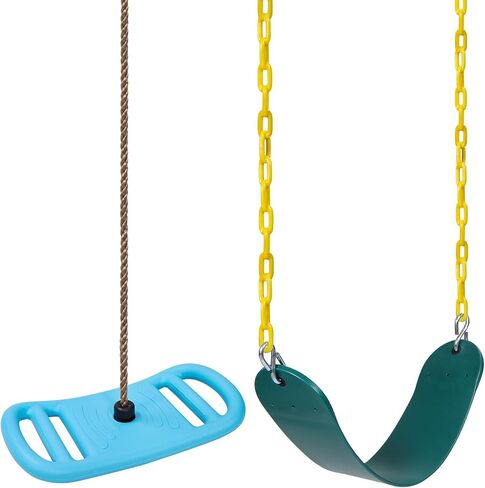 RedSwing Tree Swing for Kids, 3-in-1 Longboard Climbing Rope Swing, Adjustable Disc Seat and Tangle-Free Rope for Indoor or Outdoor Playground Playset, Up to 600 lbs, Blue in Kuwait