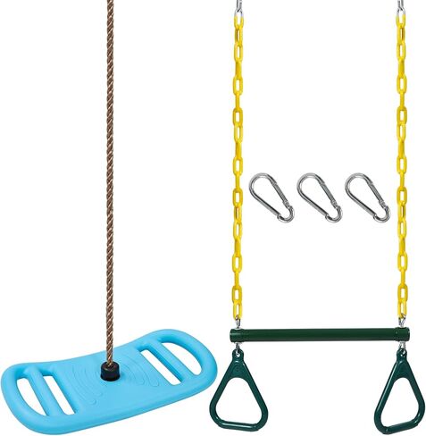RedSwing Tree Swing for Kids, 3-in-1 Longboard Climbing Rope Swing, Adjustable Disc Seat and Tangle-Free Rope for Indoor or Outdoor Playground Playset, Up to 600 lbs, Blue in Kuwait