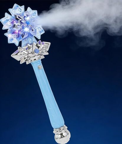 Snowflake Fairy Wand: Spray Light Up Princess Wand with Music for Girls Princess Cosplay Birthday Party Favors Blue (Without Batteries) in Kuwait