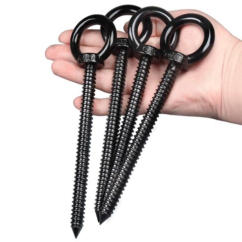 OHIYO 2PCS M10 Stainless Steel Pad Eye Hooks+2PCS M10 Snap Hooks, Heavy Duty Hammock for Hanging, 1300lbs Capacity for Swing Set, Plant Hanger, Outdoor Lights in Saudi Arabia