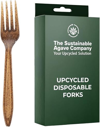 Sustainable Agave Co - Agave Fiber Forks - 24 Count - Biodegradable, Plant-Based, Made With Upcycled Materials - Brown, Bulk in Saudi Arabia
