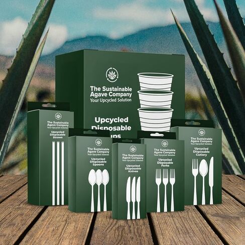 Sustainable Agave Co - Agave Fiber Forks - 24 Count - Biodegradable, Plant-Based, Made With Upcycled Materials - Brown, Bulk in Saudi Arabia