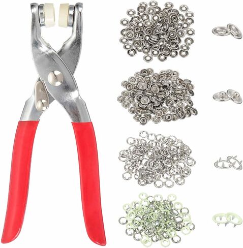 HARFINGTON 200SET METAL SNAP BUNTY KIT 9.5MM HOLLOW PRONG SNAPERONS HABSENTARS WITH CHATERER CHALING LOTING LEATHING CRAFTING ، PINK in Kuwait