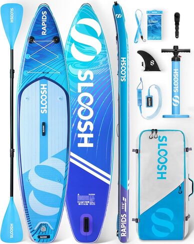 SLOOSH Inflatable Stand Up Paddle Board, 11'6" Inflatable Paddle Boards with Premium Accessories, Non-Slip EVA Deck, Ultra-Light Carry Bag Pump, Rapids SUP for Youth & Adults in Kuwait