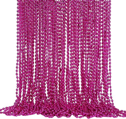 48 Pack Mardi Gras Beads Necklaces, 30 Inch Macaron Plastic Beads for Party Favors, Festival Decorations, Parade Throws, Christmas, St. Patrick's Day Celebrations (Oval) in Saudi Arabia