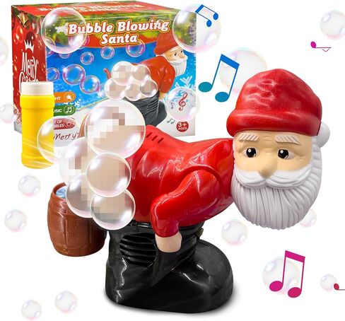 Santa Bubble Blower, Festive Bubble Blower Machine Santa Claus Toy with Music and Flashing Lights, Perfect Indoor and Outdoor Bubble Machine Blower Toy for Fun in Saudi Arabia