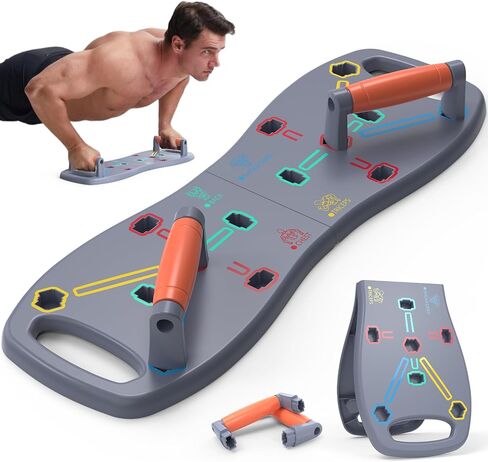 HOTWAVE Push Up Board, Portable Pushup Board for Men, Foldable Push-up Board, Multifunctional Push Up Board 20 in 1 at Home Gym, Pushup Handles for Chest Muscle Exercise Strength Training Equipment in Kuwait