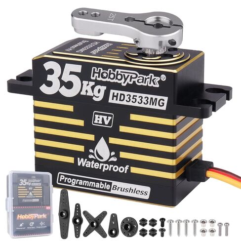 Hobbypark مقاوم للماء RC عزم الدوران عزم الدوران عزم الفرشاة المعادن الرقمية الرقمية المصنفة الألومنيوم ل 1/8 1/10 RC Crawler SCX10 TRX4 in Kuwait