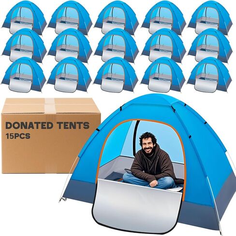 Camping Tents for Homeless Bulk Homeless Backpacking Supplies 2 Person Pop up Adult Waterproof Instant Easy Setup Tent for Hiking, Outdoor, Travel, Camping, Donation in Saudi Arabia