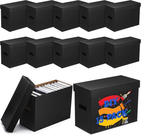 15 Pack Comic Book Storage Boxes, Holds 150-175 Comics, 15.4 x 7.5 x 11.4 Inch Stackable Comic Short Bin Organizer Cardboard Box for Collapsible Magazine Book Collecting Supplies in Saudi Arabia