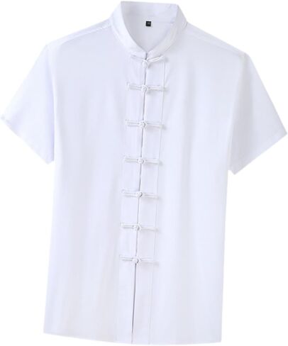 Chinese Clothing Tang Suit Short Sleeves Tang Shirt Casual Wear for Men in Kuwait