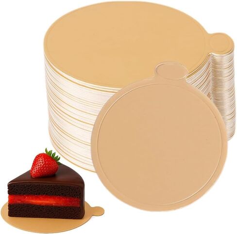 100 Pcs 3.1 Inch Mini Cake Boards Mousse Cupcake Base Paper Plates Circle Dessert Board in Kuwait