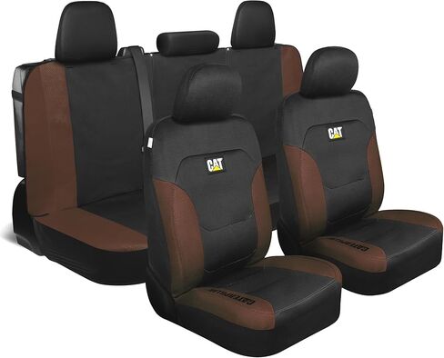 CAT Front Seat Covers for Cars (2-Pack) & 4-Piece Trim to Fit, Heavy Duty Protection, All Weather Floor Mats – Universal Fit, Waterproof Mats, Easy Install, for Trucks, SUVs, Vans, & Car Accessories in Saudi Arabia