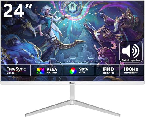 24 inch Gaming Computer Monitor FHD 1920x1080p 75Hz Refresh Rate 16:9 Aspect Ratio Ergonomic Tilt Sync Visual Experience for Work & Play Home Office Support Wall Mount Install（75 * 75mm） in Saudi Arabia