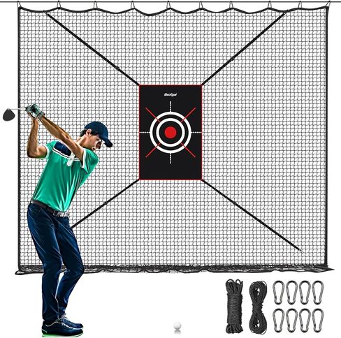 Golf Netting 7Ft,10Ft,15Ft,20Ft Golf Practice Net for Garage, Sport Practice Barrier Net, Heavy Duty Nylon Sport Netting Golf Hitting Net for Baseball, Hockey, Soccer, Tennis DIY Ball Net for Backyard in Kuwait