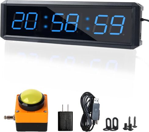 Independent Button Type 1.5-inch Fitness Room Rest Timer, Suitable for Gym Exercise/School/Home Exercise/Boxing Gym/Indoor Rock Climbing (4.2-inch Data PC Transmission Mode) in Saudi Arabia