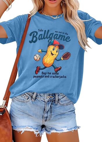ALLTB Baseball Shirts Women Funny Baseball Mom Shirt Ballgame Graphic Tshirt Game Day Fan Tee Casual Short Sleeve Top in Kuwait