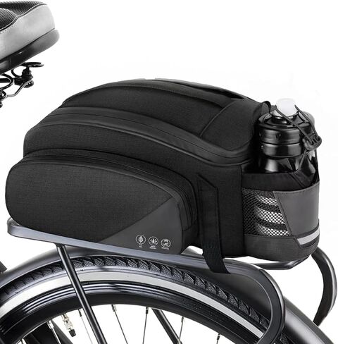 Bike Rear Rack Bag,12L Bike Pannier Bag Waterproof, Bicycle Trunk Bag, Multi Pockets Cycling Rear Seat Storage Bag , Bike Bag for Rear Carrier with Reflective Area & Shoulder Strap for MTB Bike E-Bike in Saudi Arabia