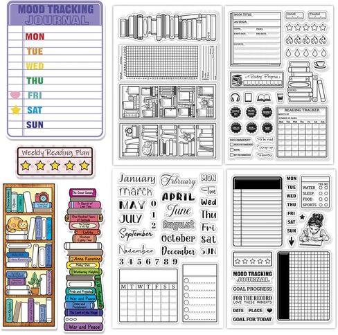 Chgcraft 4 Sheets 4 أنماط نباتات واقعية نمط صافي طوابع برية فروع الختم السيليكون لختم Silicone لـ DIY وصنع البطاقة ديكور حرفة الورق 6.3 × 4.3 بوصة in Saudi Arabia