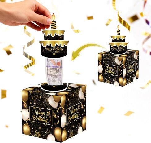 صندوق أموال عيد ميلاد للهدية النقدية ، مربع هدايا أموال مفاجأة مع بطاقة سحب وحقيبة 50pcs للآباء والأمهات والأطفال والأصدقاء ، طريقة إبداعية لإعطاء النقود كأفكار هدايا (ح) in Kuwait