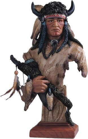 ICE ARMOR 12 بوصة ارتفاع تمثال نصفي للمرأة الهندية تمثال ديكور أمريكي أصلي مكتب مكتب/المنزل/غرفة المعيشة/ديكور الطاولة، هدايا مثالية لتدفئة المنزل للمنزل الجديد in Kuwait