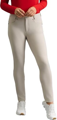 Ibkul Women's 5-Pocket Performance Place-Factured Fabric ، Flattering Fit ، Confer Comfort-75002 Stone Solid M in Saudi Arabia