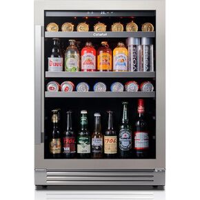 Ca'Lefort 24 بوصة ثلاجة مشروبات ، 180 CAN 34 درجة فهرنهايت -54 درجة فهرنهايت ثلاجات المشروبات ، وشراب الثلاجة مع باب زجاجي 3 مبردات LED مدمجة أو بذاتها ، مثالية للمنزل/المطبخ (5.65 قدم. in Kuwait